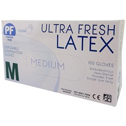 ULTRA FRESH Latex gloves - medium - powder free - clear